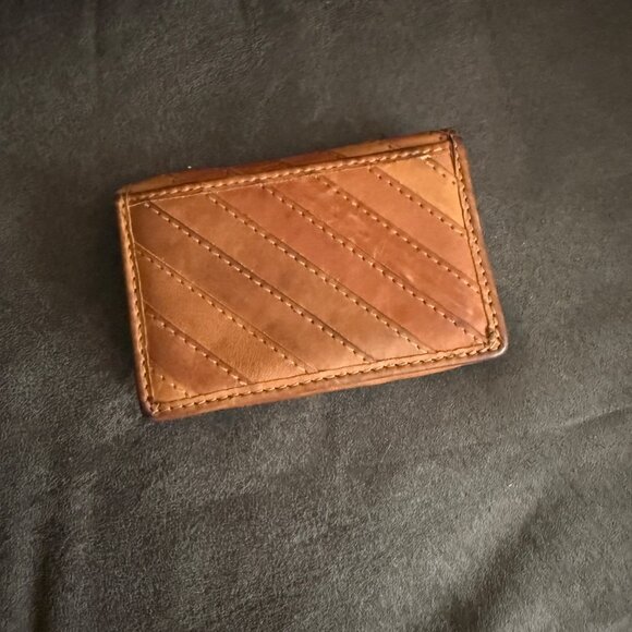 Vintage Margot New York Genuine Leather Compact Brown Wallet With Snap & Zipper - Picture 2 of 5